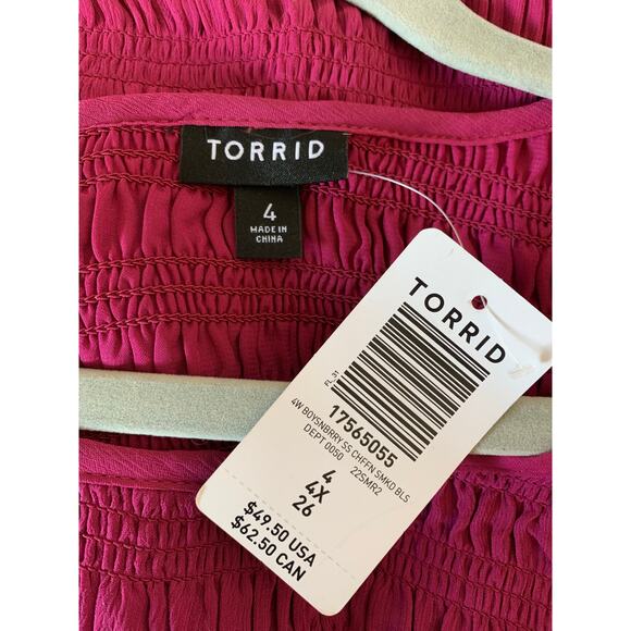 Torrid baby doll top in Barbie pink 4X New with tags - Picture 2 of 8